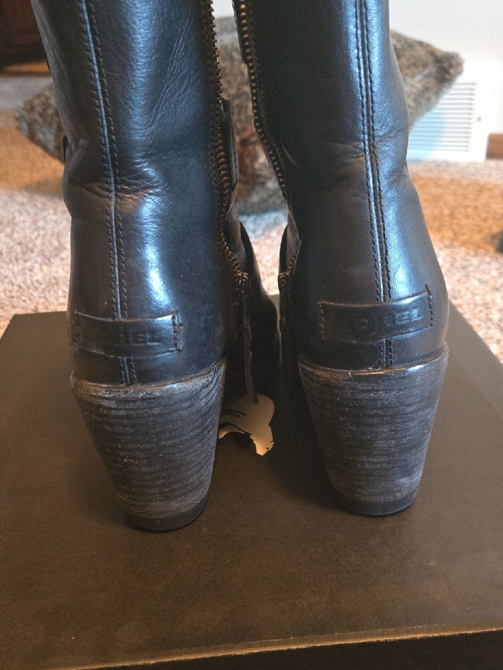 Sorel Women's Black Leather Strap Mid-Calf Combat Boots From Nordstrom - Picture 3 of 7
